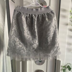 Grey Flower Detail Skirt